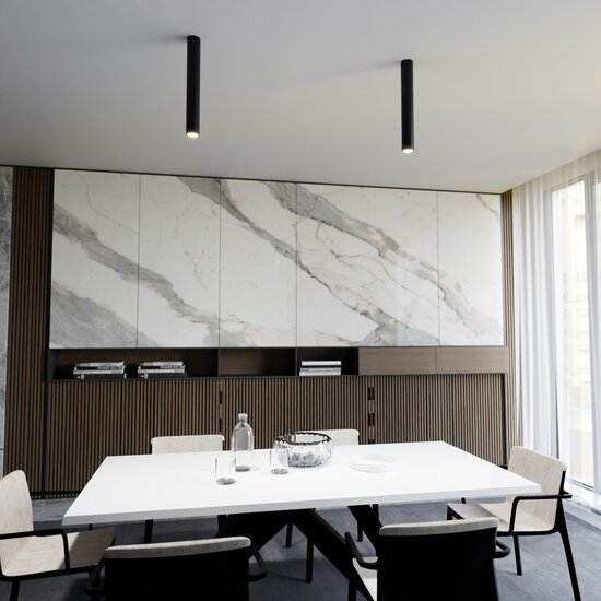 Emibig Emibig TECNO 1L BLACK - Minimalistische plafondlamp voor moderne interieurs