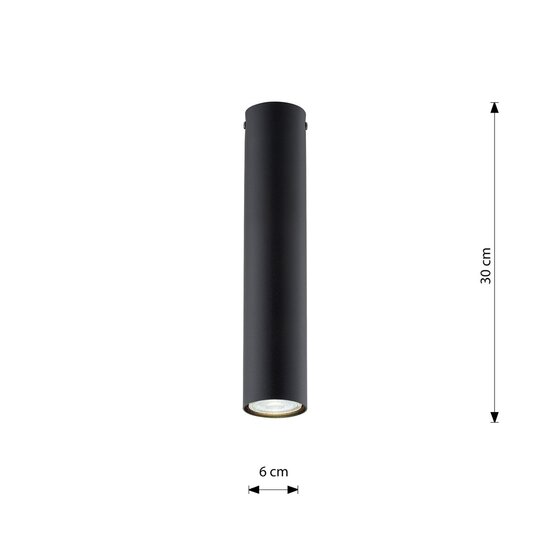 Emibig Emibig TECNO 1M BLACK - Lámpara de techo minimalista para cualquier espacio