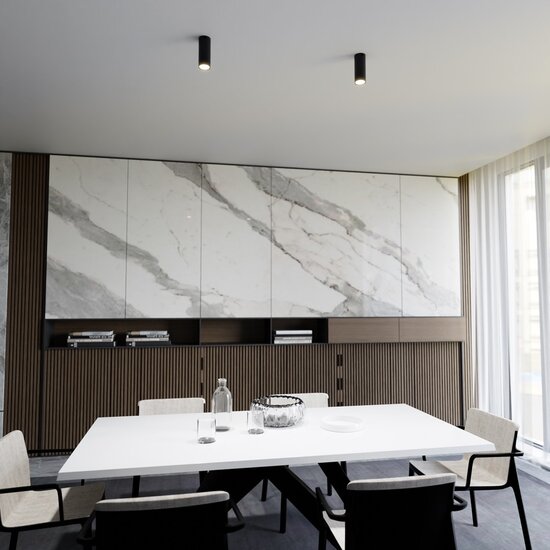 Emibig Emibig TECNO 1S BLACK - Minimalistische plafondlamp voor moderne interieurs