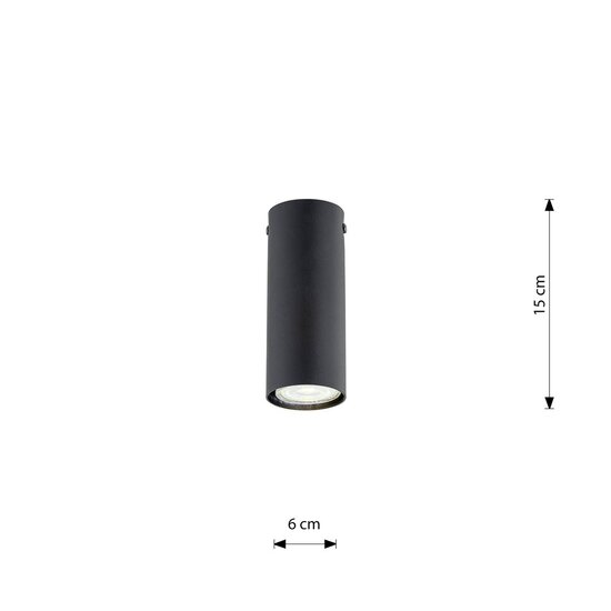 Emibig Emibig TECNO 1S BLACK - Minimalistische plafondlamp voor moderne interieurs