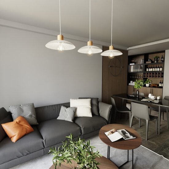 Emibig Emibig KOBE 3 WHITE - Élégante Suspension Japandi pour Tous les Espaces