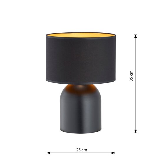 Emibig Emibig ASPEN LN1 Noir/Doré Lampe de Table - Design Scandinave pour Tous les Espaces