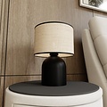 Emibig Emibig ASPEN LN1 NOIR/RATTAN - Lampe de Table Scandinave pour une Ambiance Élégante
