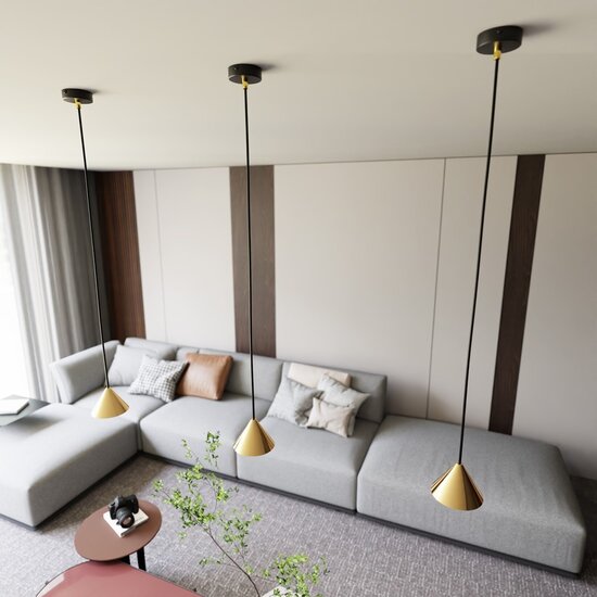 Emibig Emibig ELIT 1 BL GOLD - Minimalistische hanglamp voor elke ruimte