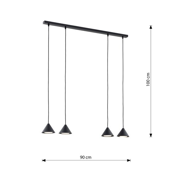 Emibig Emibig ELIT 4 BLACK - Minimalistische Hanglamp voor Stijlvolle Interieurs
