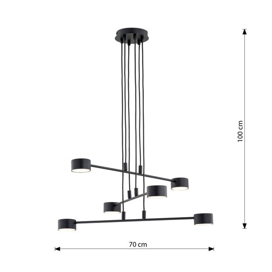 Emibig Emibig MODUS 6 BLACK - Elegant Scandinavian pendant lamp for any space