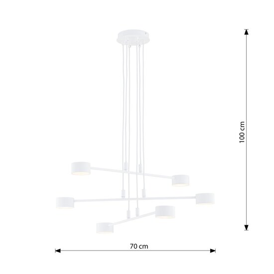 Emibig MODUS 6 WHITE - Elegante lámpara colgante escandinava para cualquier espacio