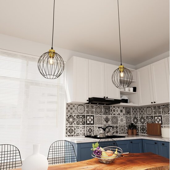 Emibig Emibig NANDO 1 BL GOLD - Lampe suspendue industrielle élégante