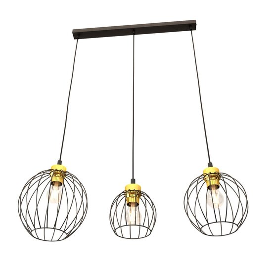 Emibig Emibig NANDO 3 BL GOLD - Stijlvolle industriële hanglamp