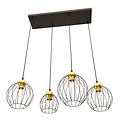 Emibig Emibig NANDO 4 BL GOLD - Stijlvolle industriële hanglamp