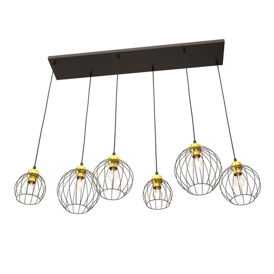 Emibig Emibig NANDO 6 BL GOLD - Stylish industrial pendant lamp