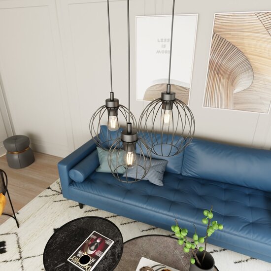 Emibig Emibig NANDO 3PREM BL - Lámpara colgante de estilo industrial para un hogar elegante