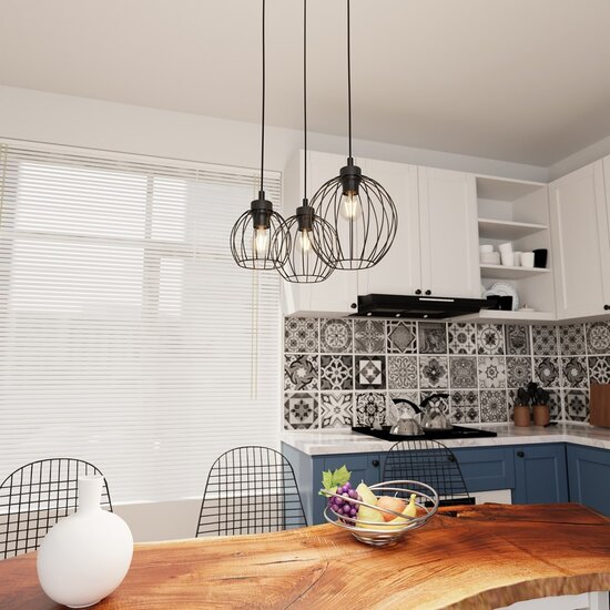 Emibig Emibig NANDO 3PREM BL - Industrial Pendant Lamp Made of Powder Coated Steel