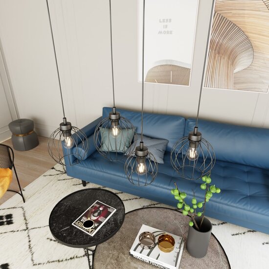 Emibig Emibig NANDO 4 BL - Industriële hanglamp voor een moderne uitstraling