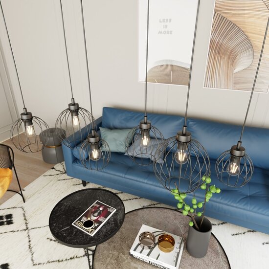 Emibig Emibig NANDO 6 BL - Industriële Hanglamp voor een Stijlvolle Sfeer