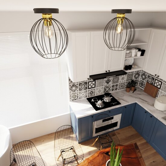 Emibig Emibig NEST 1 BL GOLD - Elegante Deckenlampe im industriellen Stil