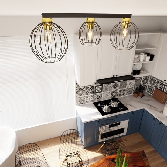 Emibig Emibig NEST 3 BL GOLD - Elegante industrielle Deckenlampe