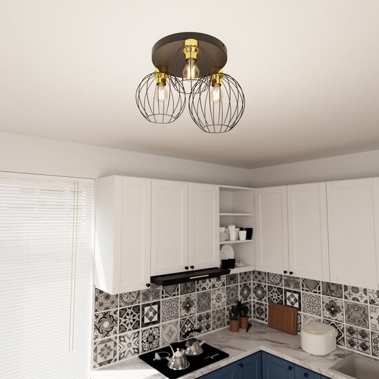 Emibig Emibig NEST 3PREM BL GOLD - Lampe suspendue industrielle élégante