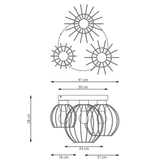 Emibig Emibig NEST 3PREM BL GOLD - Lampe suspendue industrielle élégante