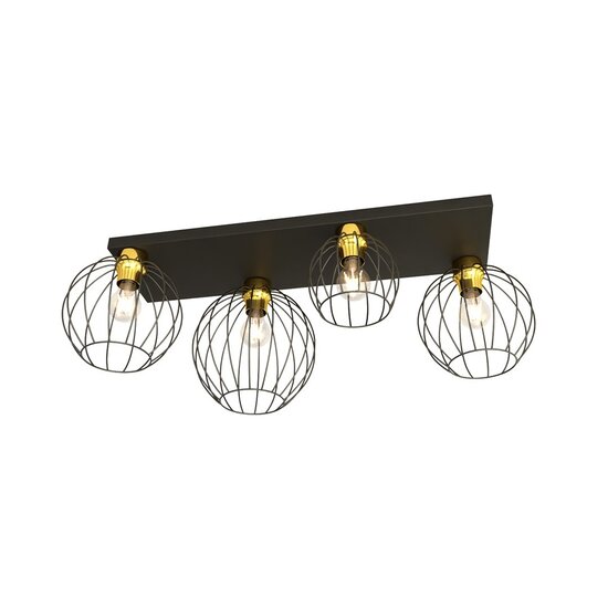 Emibig Emibig NEST 4 BL GOLD - Stijlvolle industriële plafondlamp