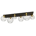 Emibig Emibig NEST 6 BL GOLD - Industriële plafondlamp met gouden accenten