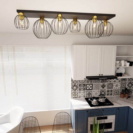 Emibig Emibig NEST 6 BL GOLD - Elegante Deckenlampe im industriellen Stil