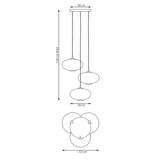 Emibig Emibig COCO 3 BL PREM OPAL - Glamorous Pendant Lamp for a Stylish Atmosphere