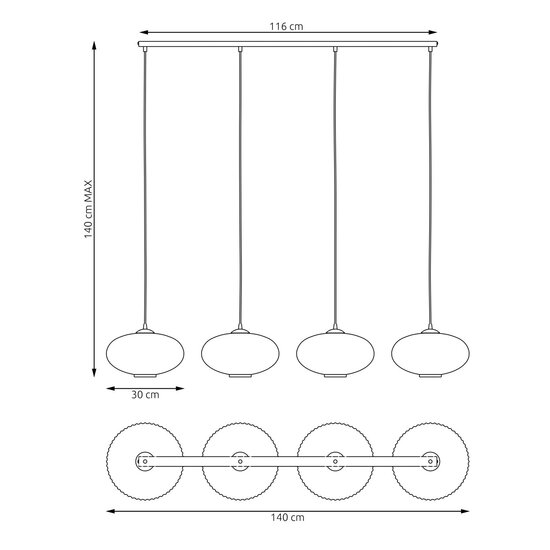 Emibig Emibig COCO 4 BL OPAL - Stijlvolle hanglamp voor elke ruimte