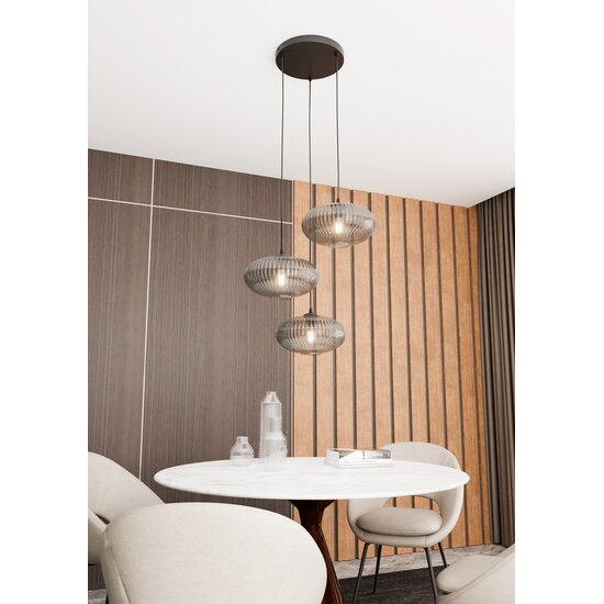 Emibig Emibig COCO 3 BL PREM GRAFIT - Glamour Hanglamp voor een Stijlvolle Verlichting