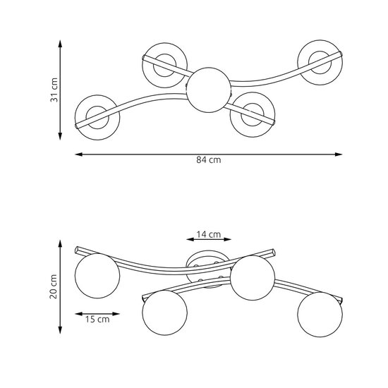 Emibig Emibig OPUS 4 BL GRAFIT - Modern ceiling lamp for stylish interiors