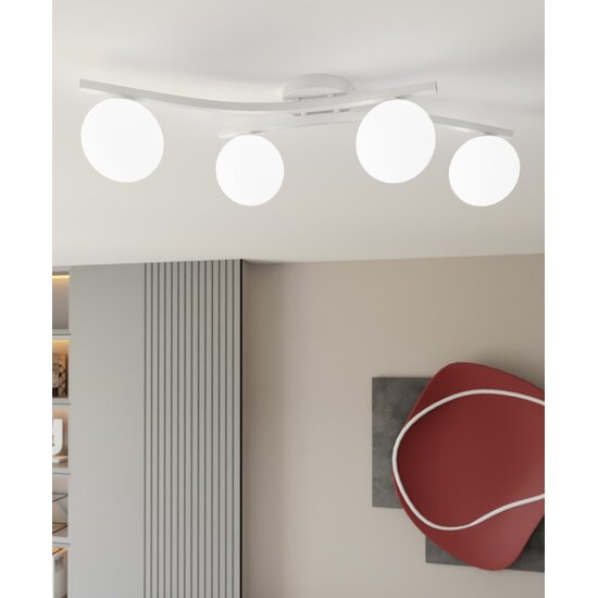 Emibig Emibig OPUS 4 WH OPAL - Moderne plafondlamp voor elke ruimte