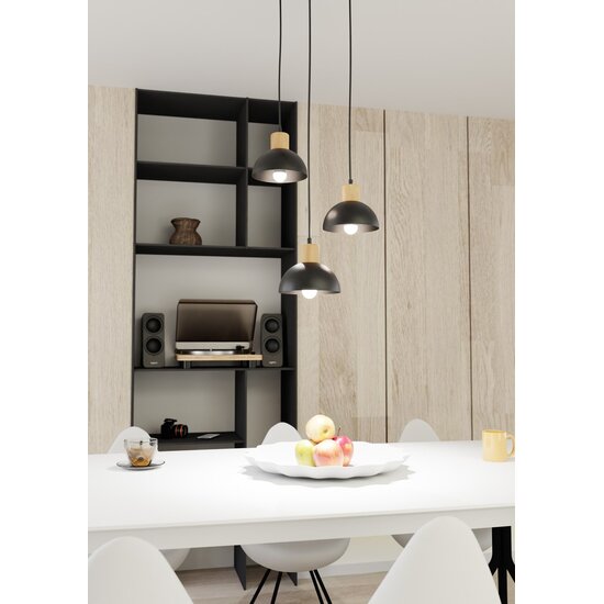 Emibig Emibig SECO 3 PREM BL - Modern ceiling lamp made of steel and wood