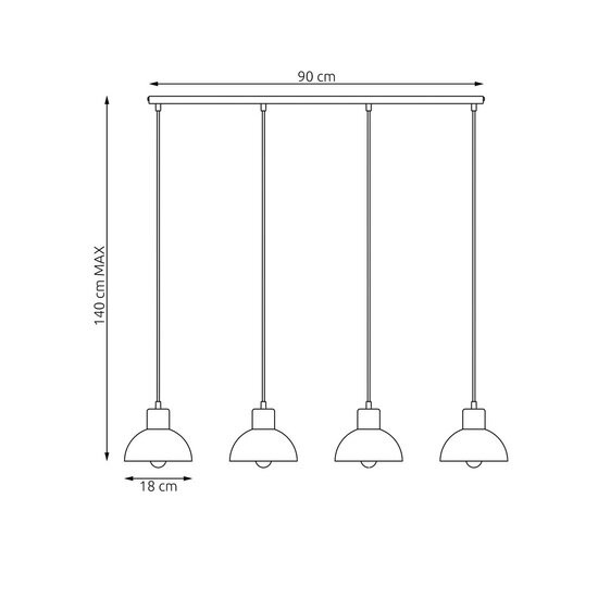 Emibig Emibig SECO 4 BL - Moderne plafondlamp van staal en hout