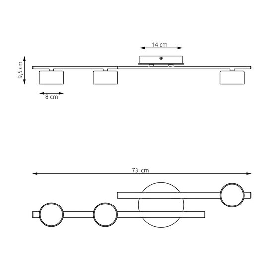 Emibig Emibig Fragment 3 BL - Lámpara de techo minimalista para espacios elegantes