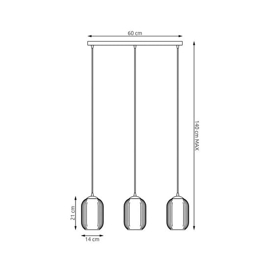 Emibig Emibig VERDI 3 BL MIX - Elegant pendant lamp for a glamorous atmosphere