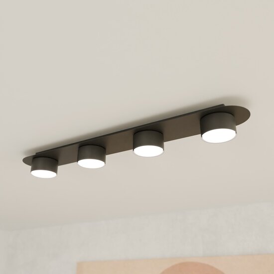Emibig Emibig DIAZ 4 BL - Moderne plafondlamp van zwart gepoedercoat staal