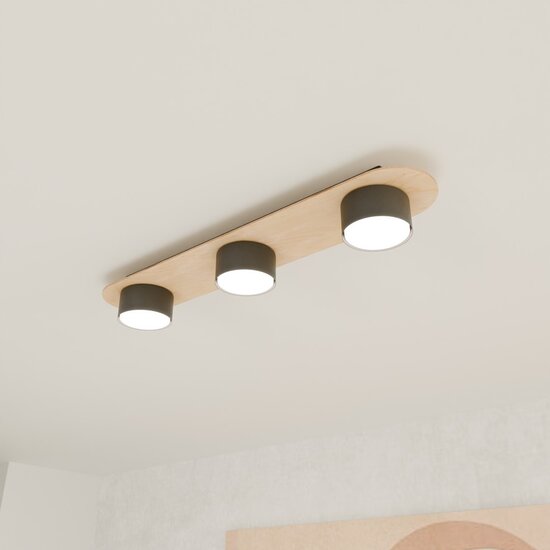 Emibig Emibig DIAZ 3 BL WOOD - Modern ceiling lamp with wooden accents