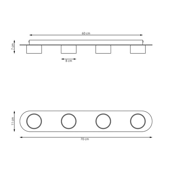 Emibig Emibig DIAZ 4 BL WOOD - Lámpara de techo moderna de madera y acero