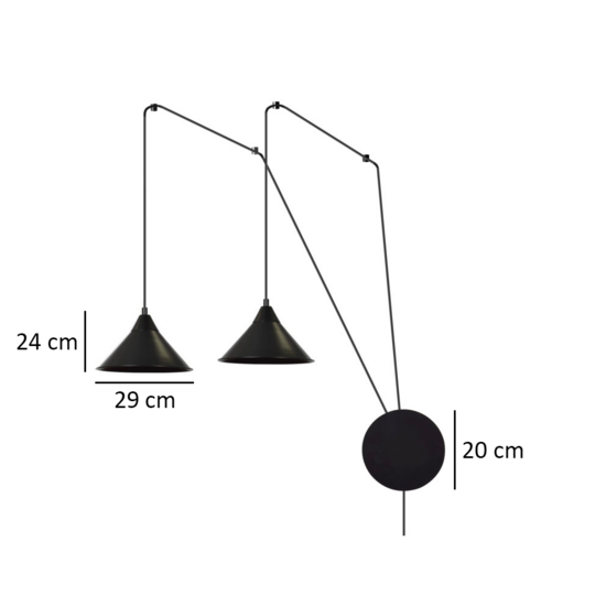 Emibig Emibig ABRAMO 2 BLACK - Lampe Suspendue Scandinave pour une Atmosphère Moderne