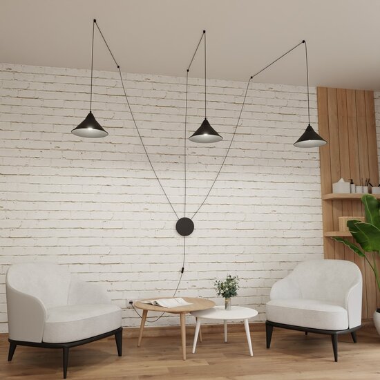Emibig Emibig ABRAMO 3 BLACK - Lampe Suspendue Scandinave pour une Atmosphère Élégante