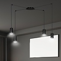 Emibig Emibig TRAKER 4 BL/BLACK - Moderne Hanglamp van Poedercoated Staal
