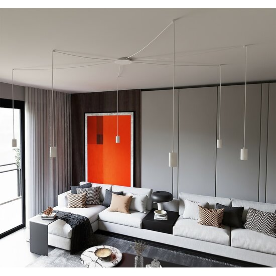 Emibig Emibig TRAKER 6 WH/WHITE - Modern pendant lamp for any space