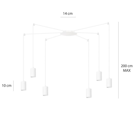 Emibig Emibig TRAKER 6 WH/WHITE - Lámpara colgante moderna para un ambiente elegante
