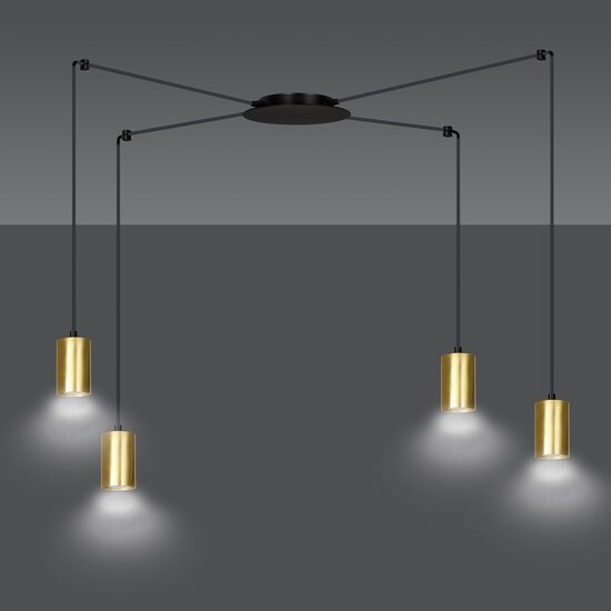 Emibig Emibig TRAKER 4 BL/GOLD - Lampe Suspendue Moderne pour une Atmosphère Élégante
