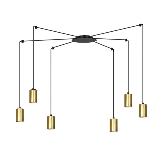 Emibig Emibig TRAKER 6 BL/GOLD - Lampe Suspendue Moderne pour une Ambiance Élégante
