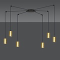 Emibig Emibig TRAKER 6 BL/GOLD - Lampe Suspendue Moderne pour une Ambiance Élégante