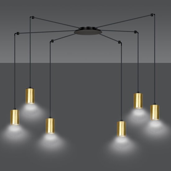 Emibig Emibig TRAKER 6 BL/GOLD - Lámpara colgante moderna para una iluminación elegante