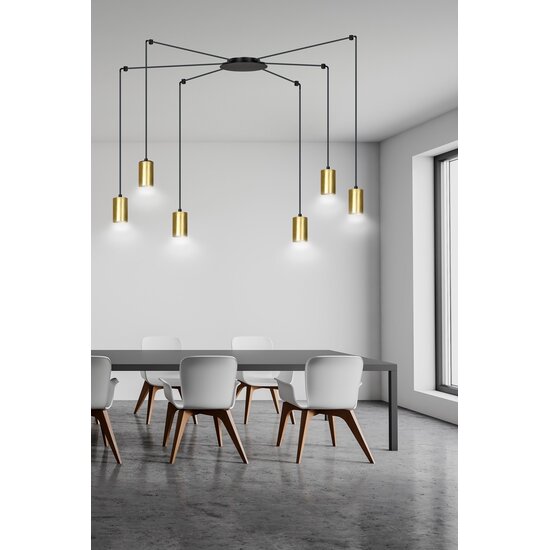 Emibig Emibig TRAKER 6 BL/GOLD - Moderne Hanglamp voor een Stijlvolle Sfeer