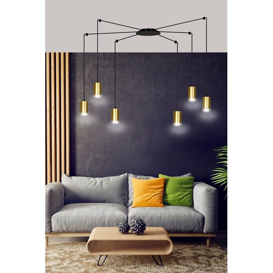 Emibig Emibig TRAKER 6 BL/GOLD - Moderne Pendelleuchte für stilvolle Räume