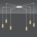 Emibig Emibig TRAKER 6 WH/GOLD - Moderne hanglamp voor een stijlvolle ambiance